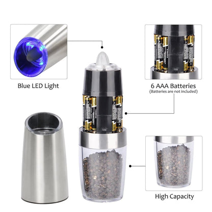 Electric Automatic Mill Spice Salt and Pepper Grinder - Honest HomeElectric Automatic Mill Spice Salt and Pepper GrinderHonest Home